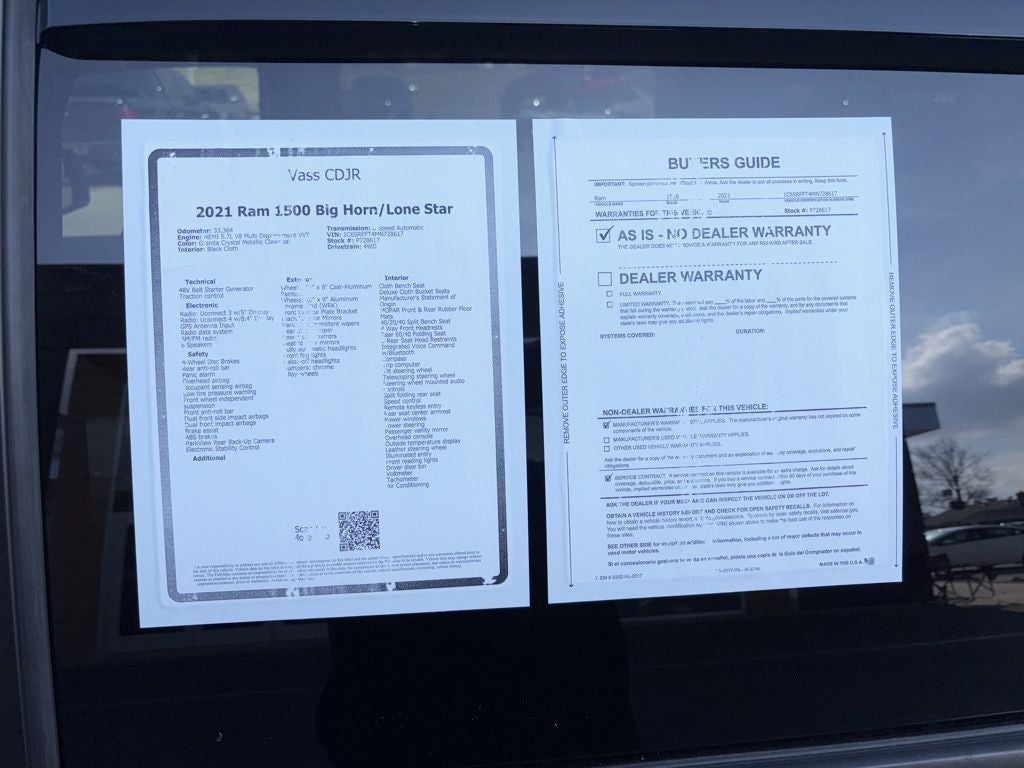 2021 RAM 1500 Big Horn/Lone Star