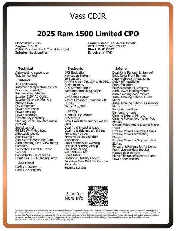 2025 RAM 1500 Limited CPO