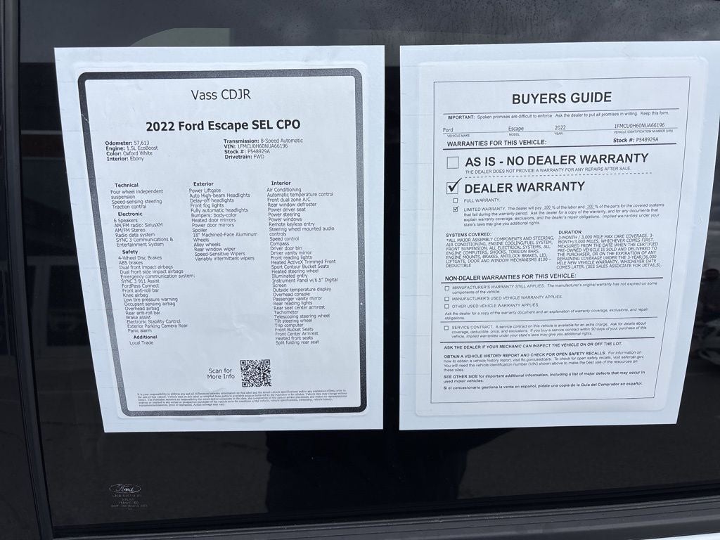 2022 Ford Escape SEL CPO