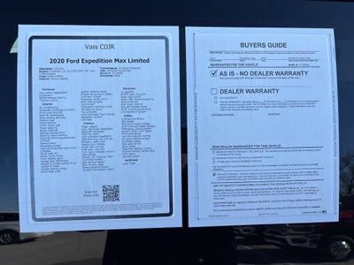 2020 Ford Expedition Max Limited AS-IS