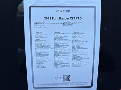 2023 Ford Ranger XLT CPO
