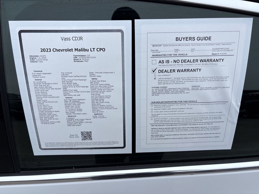 2023 Chevrolet Malibu LT CPO