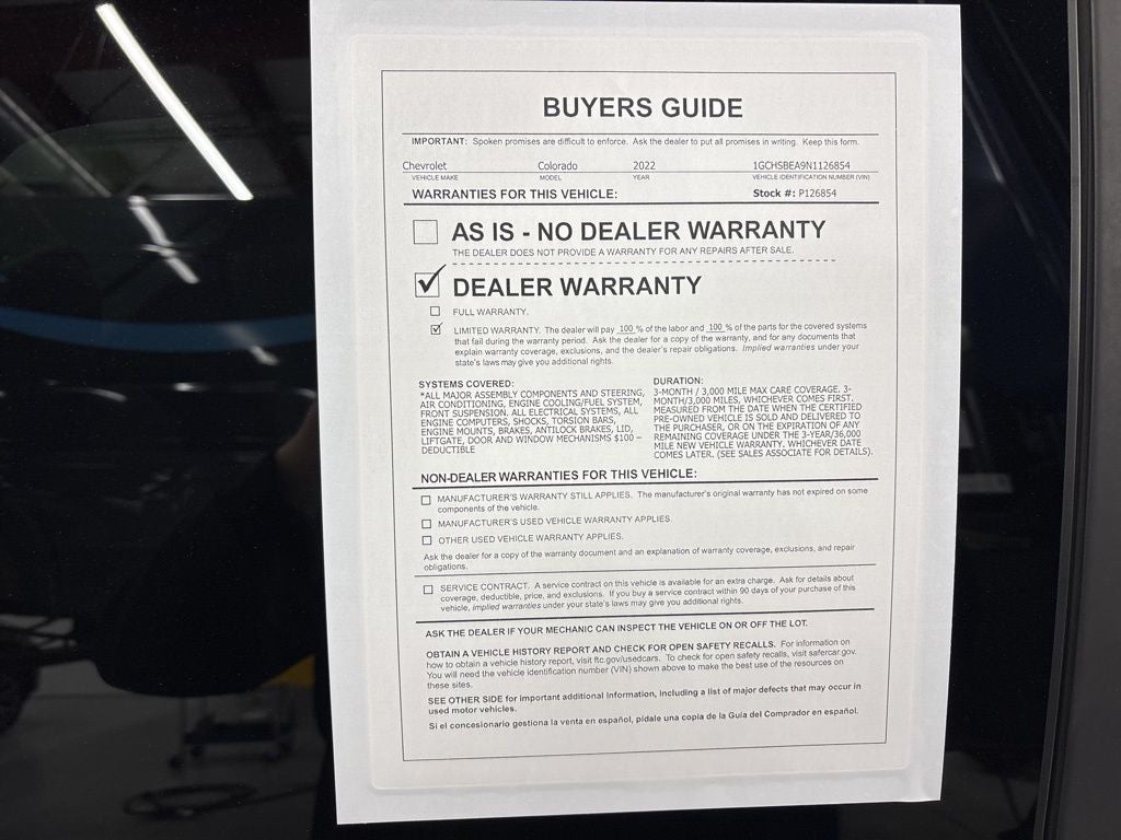 2022 Chevrolet Colorado Work Truck CPO