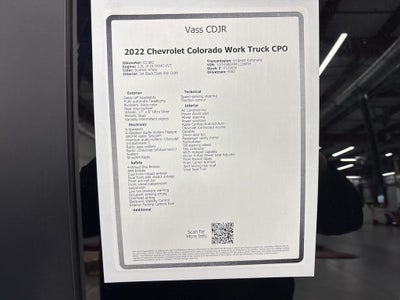 2022 Chevrolet Colorado Work Truck CPO