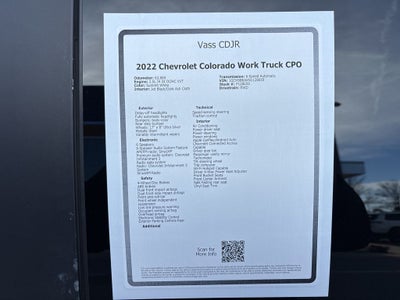 2022 Chevrolet Colorado Work Truck CPO