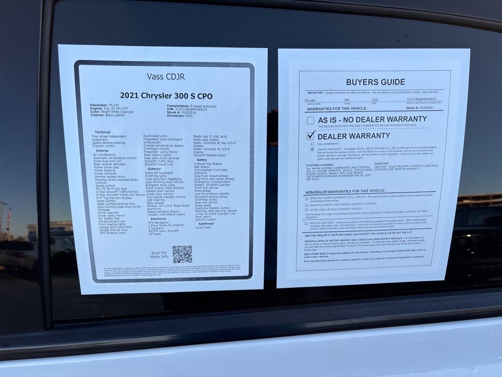 2021 Chrysler 300 S CPO