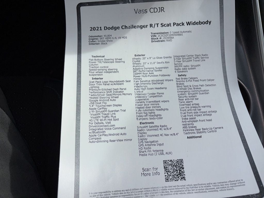 2021 Dodge Challenger R/T Scat Pack Widebody