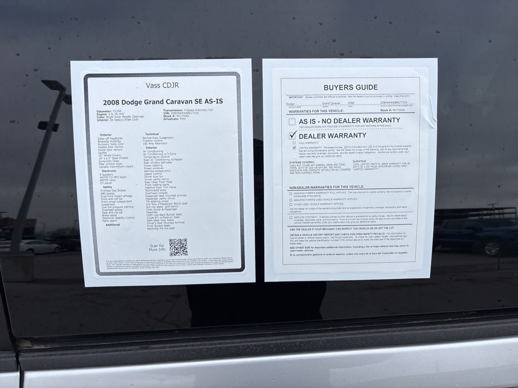 2008 Dodge Grand Caravan SE AS-IS