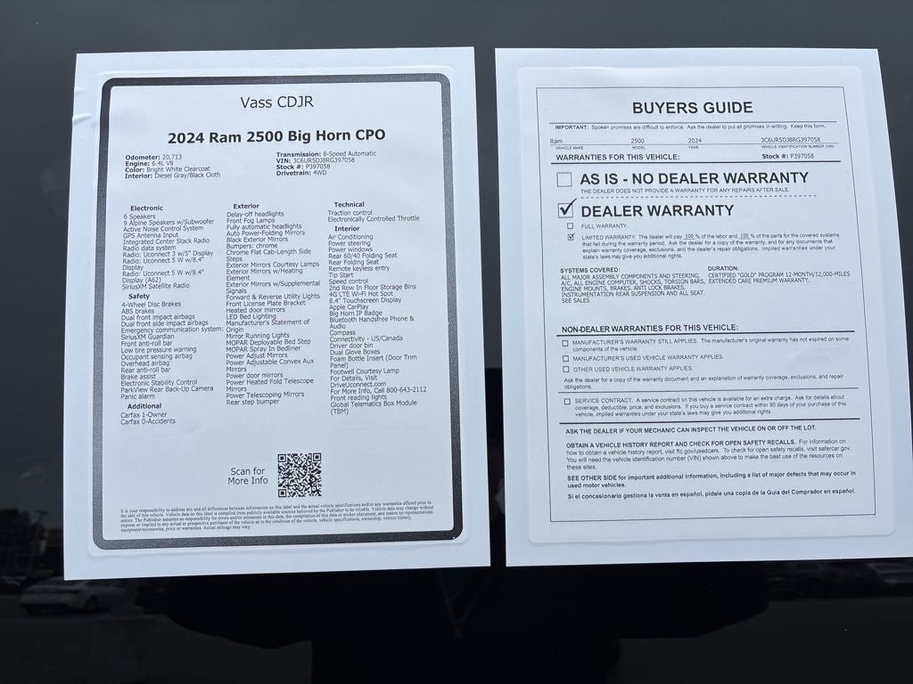 2024 RAM 2500 Big Horn CPO