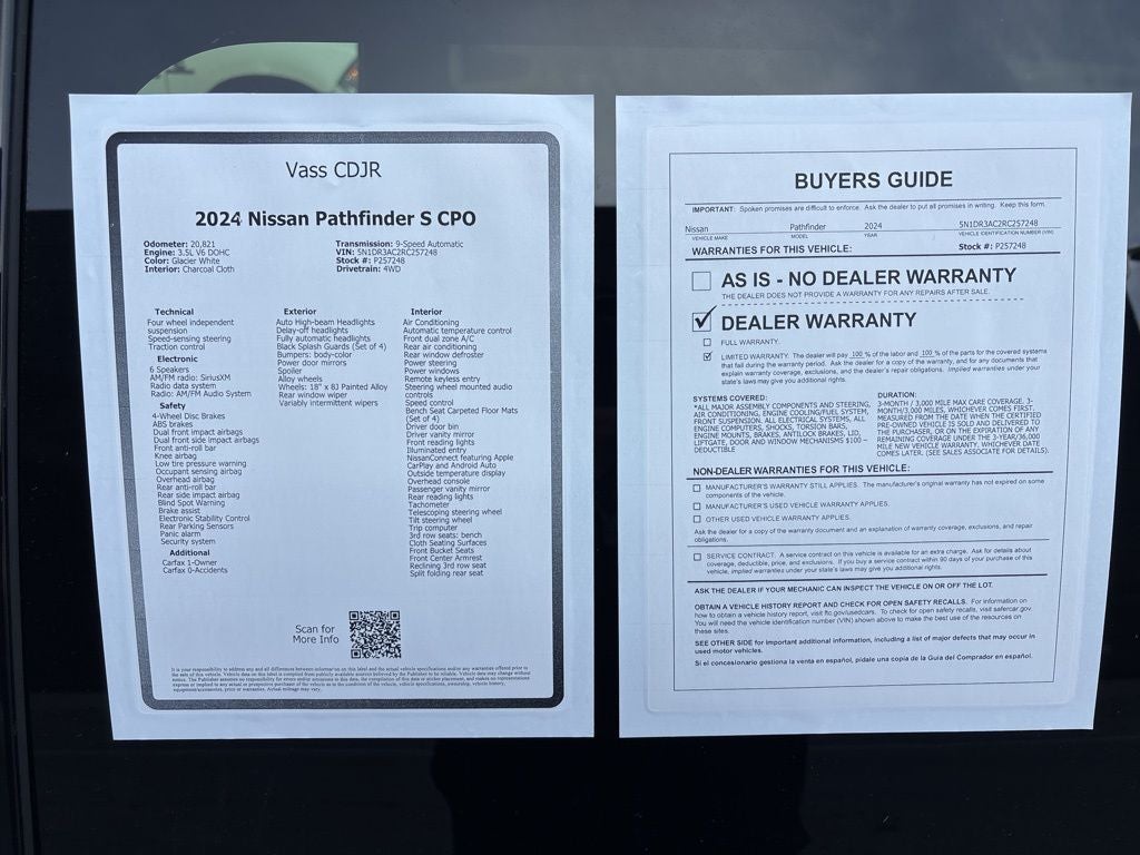 2024 Nissan Pathfinder S CPO
