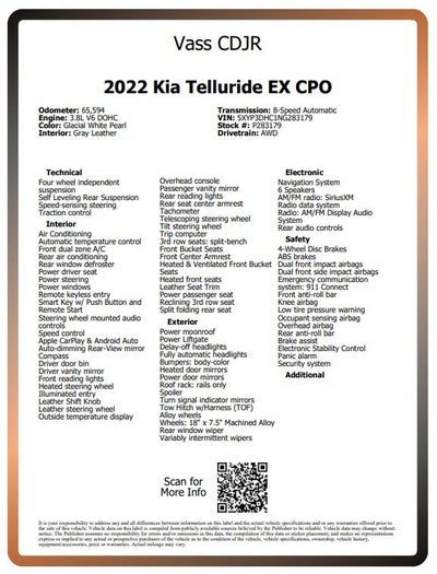 2022 Kia Telluride EX CPO