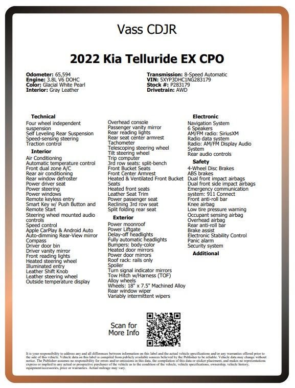 2022 Kia Telluride EX CPO