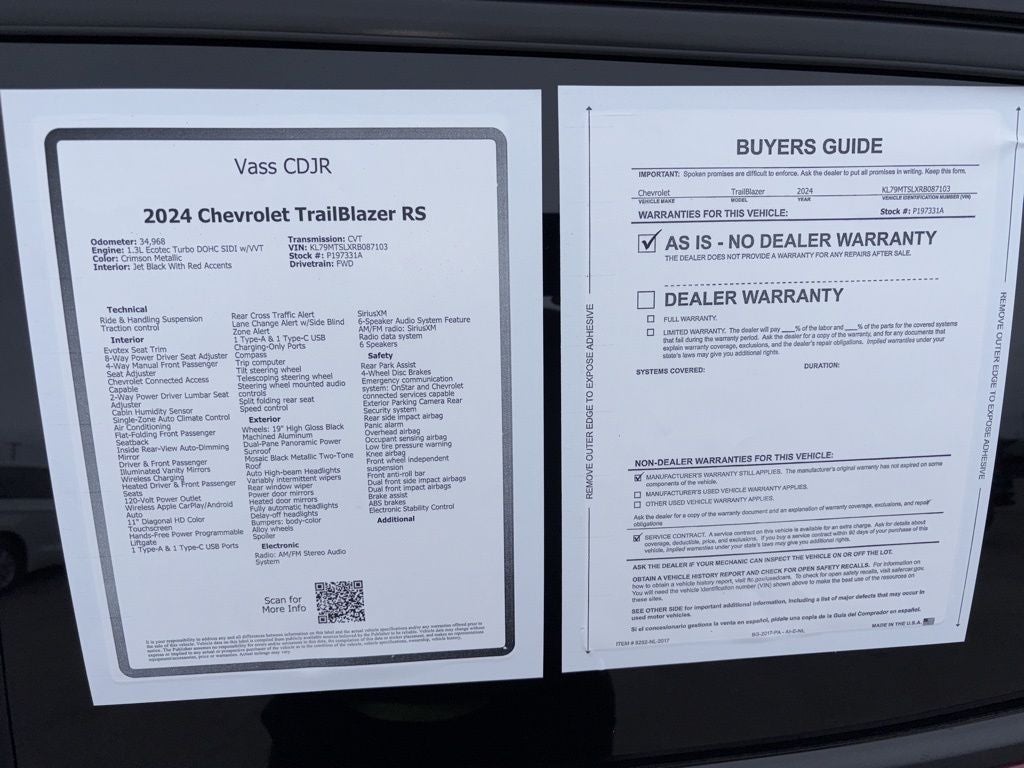 2024 Chevrolet TrailBlazer RS