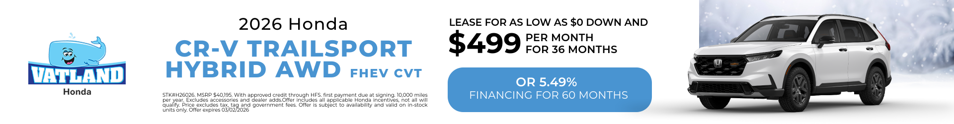 January Special 2026 Honda CR-V Hybrid Trailsport